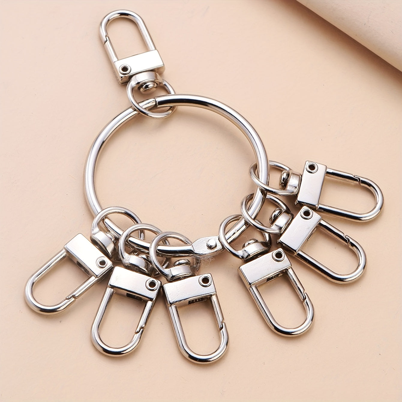 7pcs Metal Key Ring Set Quick Buckle Keychains