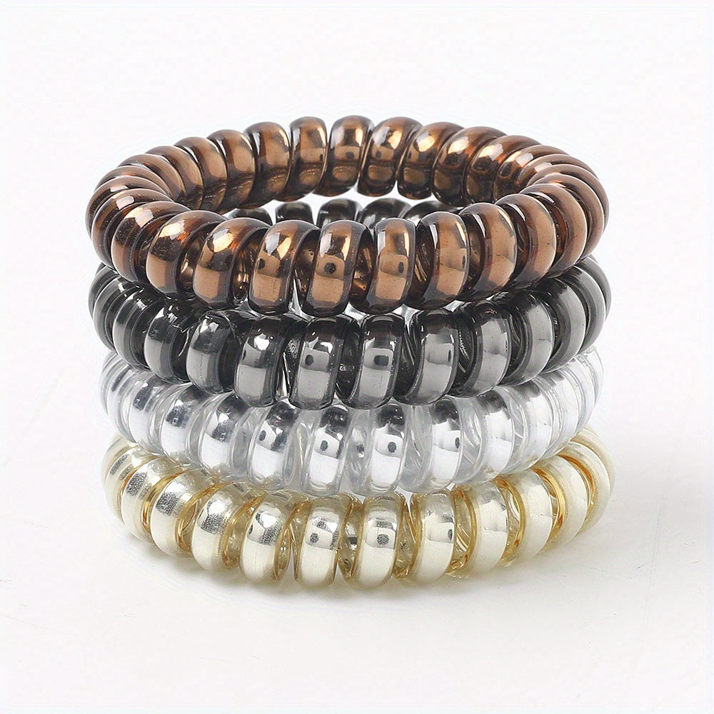 High Elasticity Resin Spiral Hair Tie Set