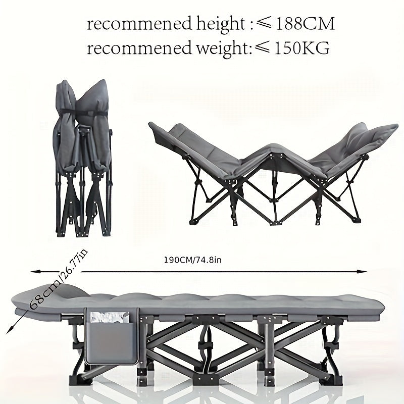 1pc Folding Bed Lightweight Camping Cot Outdoor Leisure Office Break
