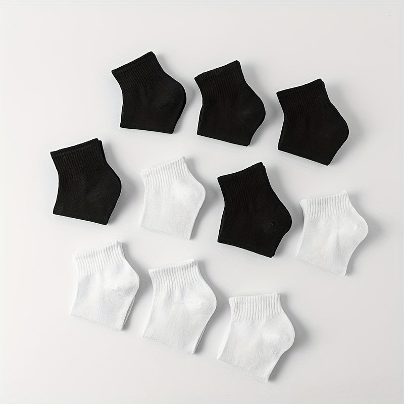 10 Pairs Solid Comfy Short Socks Women's Stockings & Hosiery
