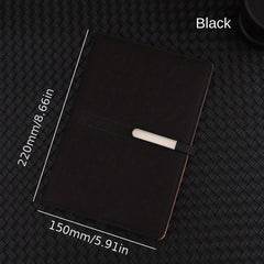 A5 Leather Notebook with Metal Buckle - Business & Office Essential