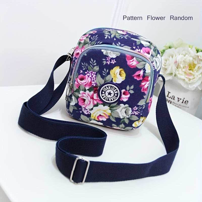 Floral Print Crossbody Phone Bag Lightweight Shoulder Bag