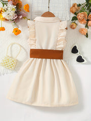 Toddler Girls Ruffle Trim Sleeveless Shirt Dress