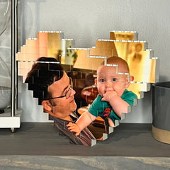 Custom Heart Shaped Photo Block Puzzle for Him Her