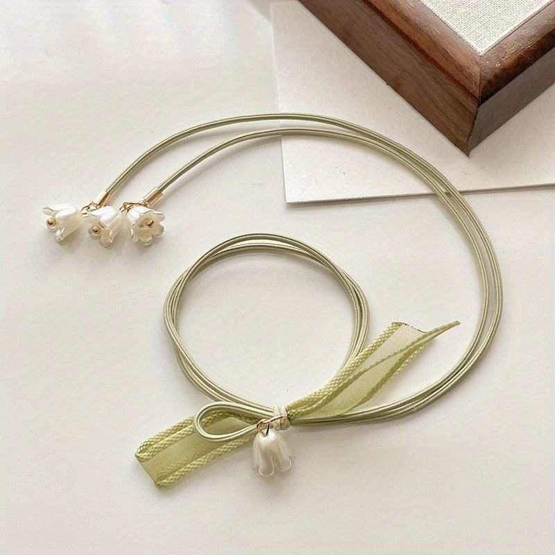 Elastic Bell Orchid Hair Tie Ribbon Hair Accessories