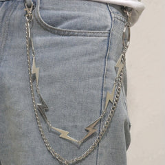 Fashionable Double Layer Pants Chain High-end Alloy Lightning Chain