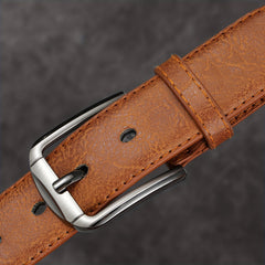 Men's Pin Buckle Belt PU Leather Casual Jeans Pants Waist Strap
