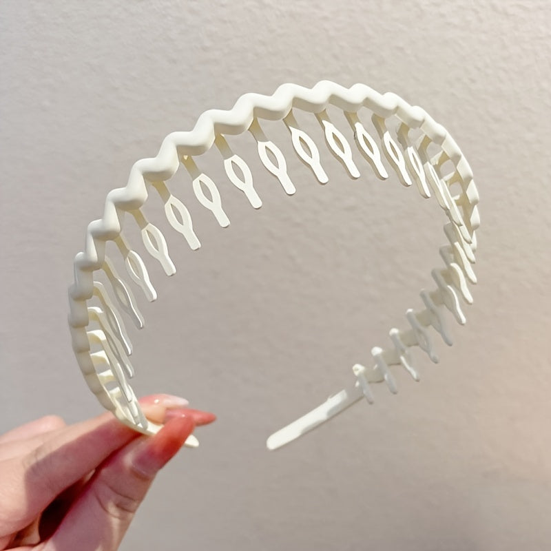 Matte Colorful Hair Band for Women Non-Slip Wavy Headband