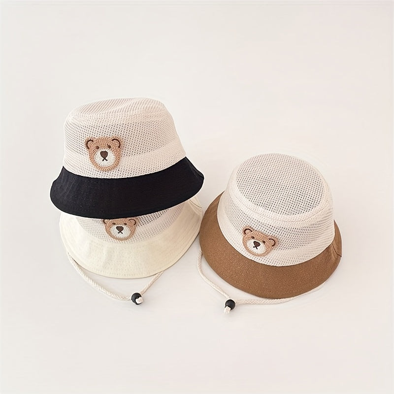Kids' Cartoon Fisherman Hat Mesh Sun Basin Hat