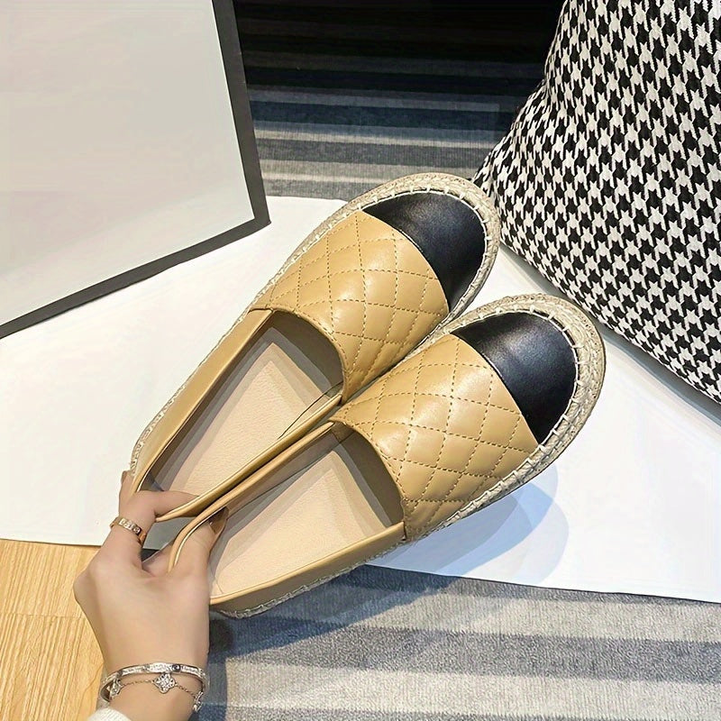 Women's Argyle Platform Loafers Slip on Low Top Casual Shoes