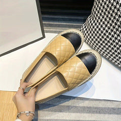 Women's Argyle Platform Loafers Slip on Low Top Casual Shoes