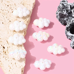 8pcs Beaded Cloud Straight Hole DIY Loose Beads Accessories