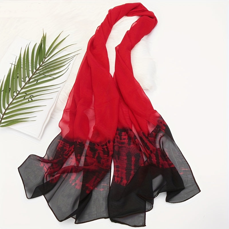Chiffon Gradient Scarf Lightweight For Women Boho Beach Sun Protection
