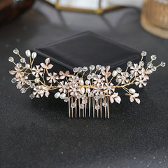 Rhinestone Faux Pearl Hair Comb Wedding Headwear