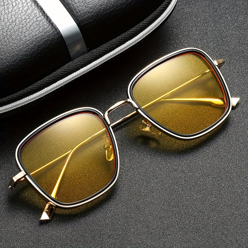 Men's Steampunk Polarized Sunglasses Large Frame UV Protection