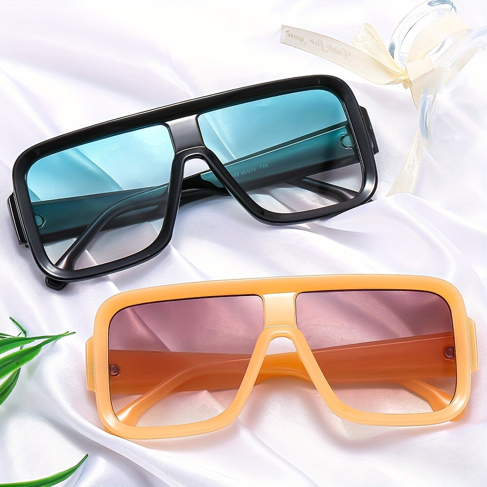 Men's Large Frame Square Sunglasses with Hard Box