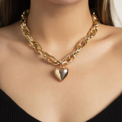 Women's Hip Hop Heart Chain Necklace