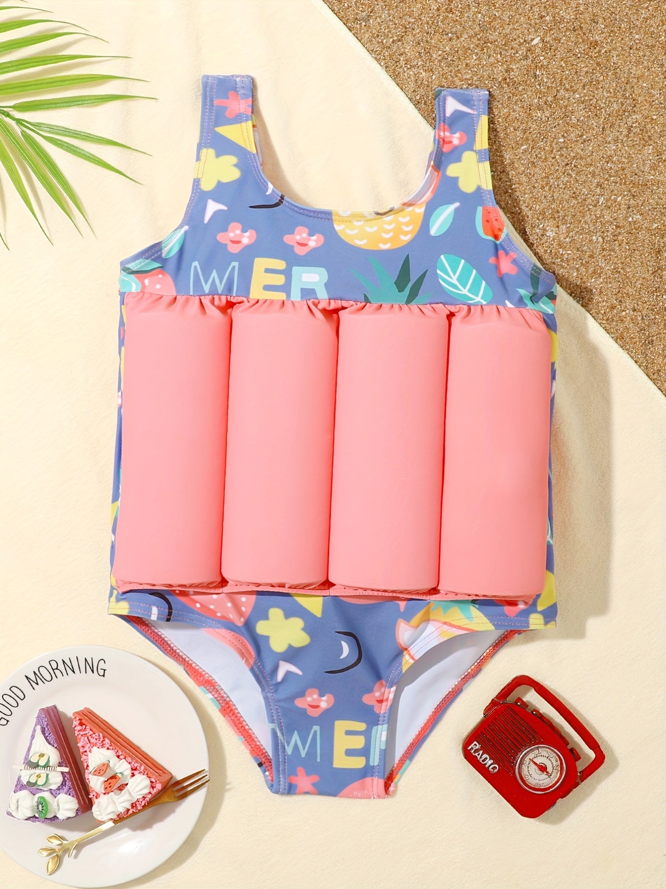 Cartoon Print Swimsuit for Baby Boys & Toddlers Unisex