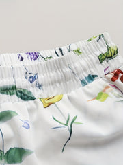 Women's Plus Floral Print High Rise Drawstring Loose Pants