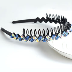 Rhinestone Bling Headband Hair Tie for Ladies Makeup Hair Band Wrap