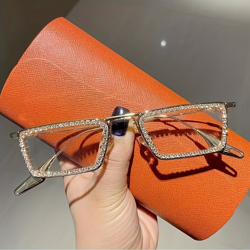 Crystal Rhinestone Square Sunglasses Vintage Women Sun Protection