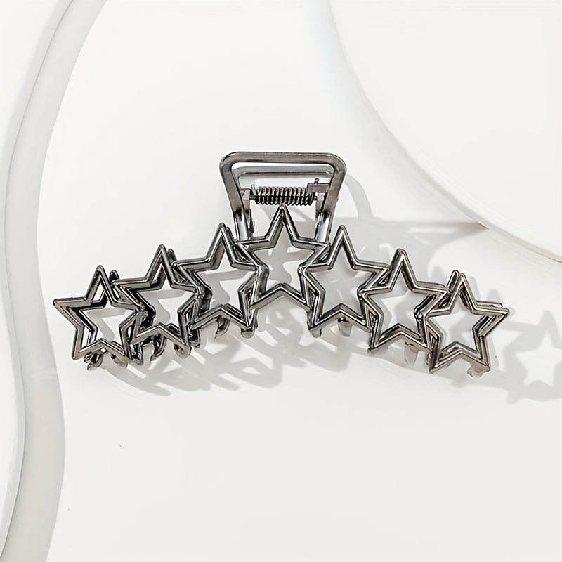 Y2K Alloy Star Hair Claw Clip Non Slip Silvery