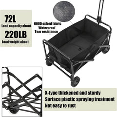 Collapsible Wagon Heavy Duty Utility Garden Cart Foldable Portable