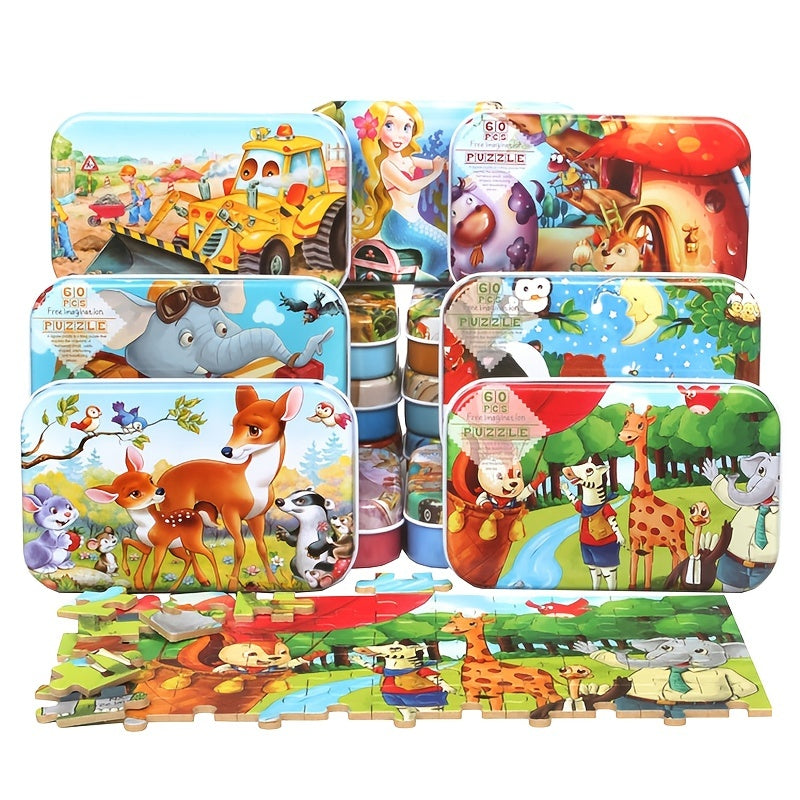 60pcs Cartoon Jigsaw Puzzle for Kids Educational Toys