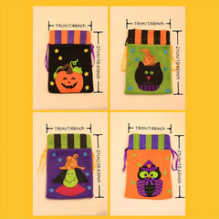 Halloween Pumpkin Candy Bag Drawstring Trick Or Treat Bag