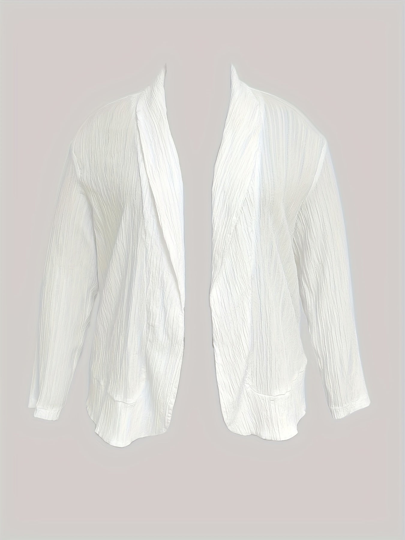  Solid Crinkle Long Sleeve Blazer for Women