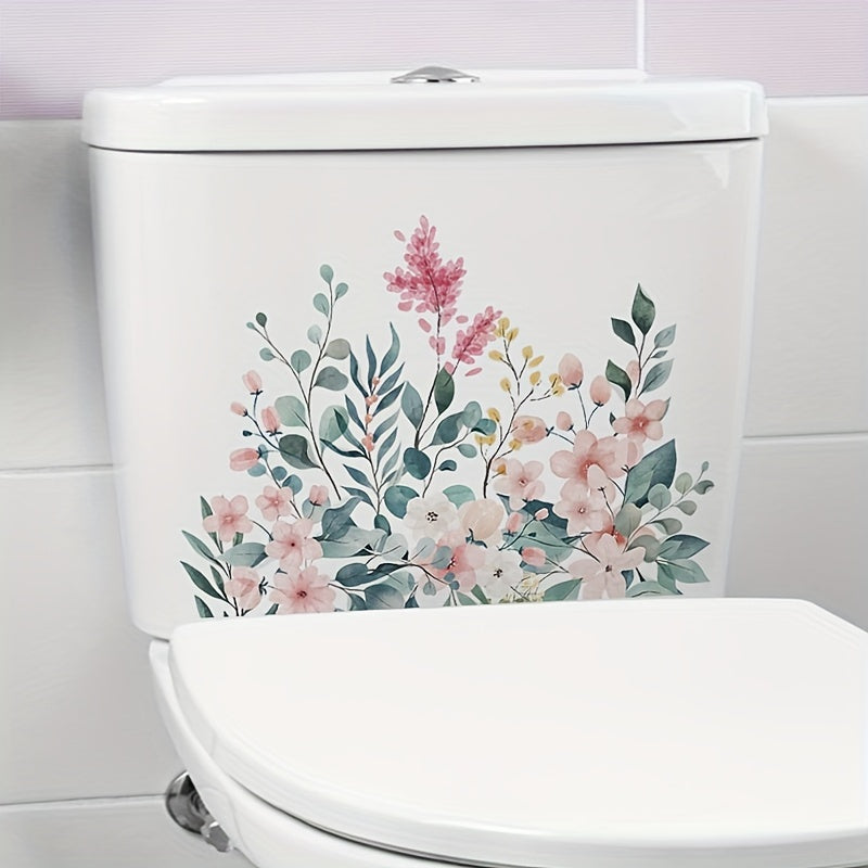 Fresh Flower Toilet Sticker Bathroom Decoration Waterproof Sticker