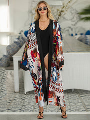 Boho Kimono Women's Plus Size Long Sleeve Beach Cover