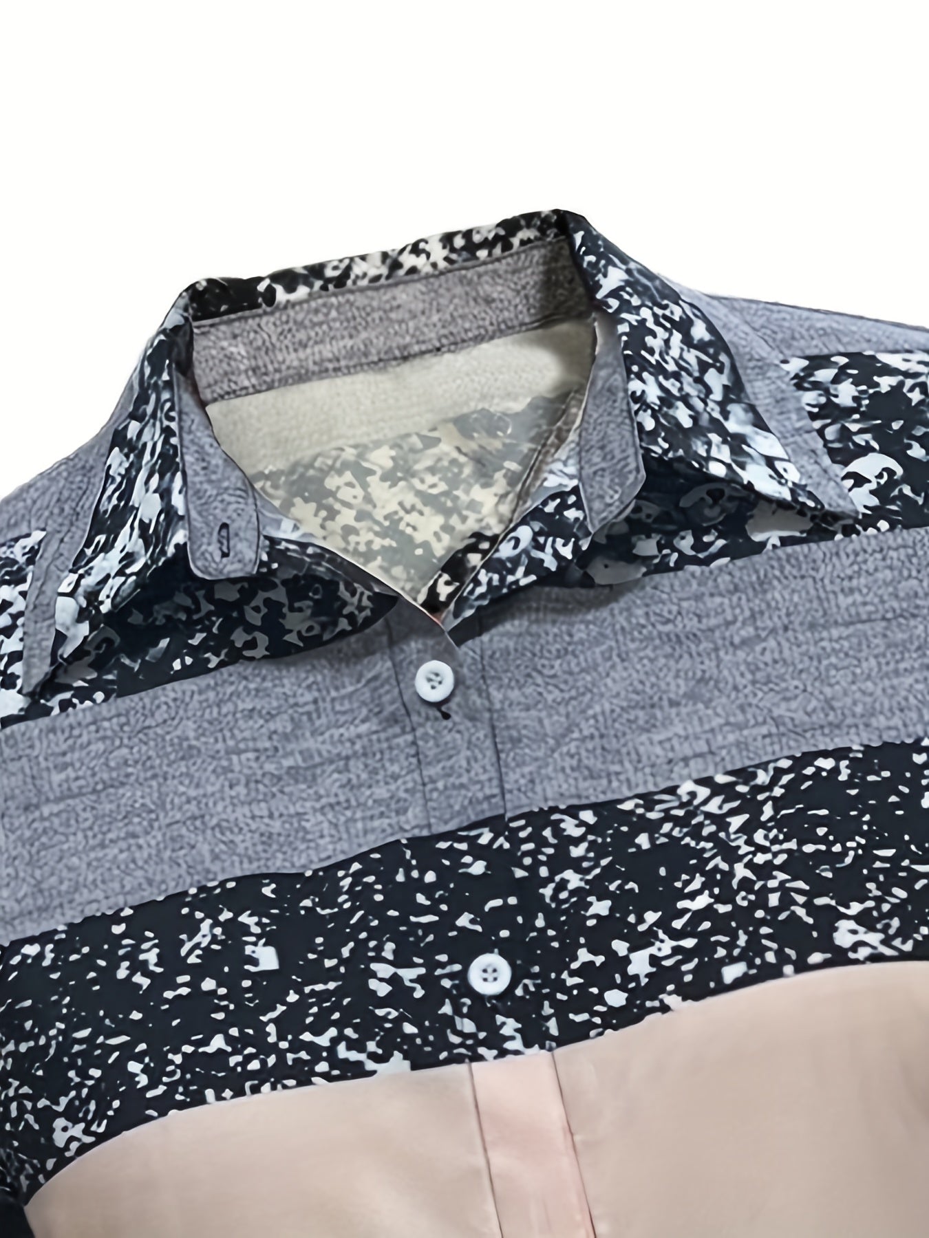  Colorblock Stripe Print Button Up Blouse