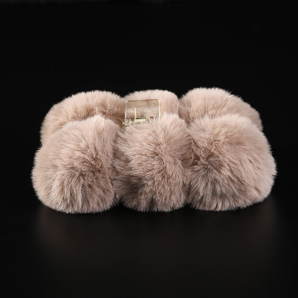 Fluffy Plush Hair Claw Clip Winter Hair Barrettes for Girls Woman