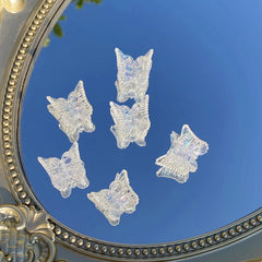 20pcs Transparent Hair Claw Butterfly Resin Small Side Clip