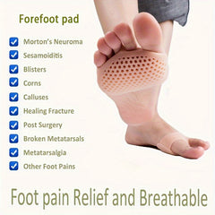 Breathable Silicone Gel Forefoot Pads Insoles for Foot Soreness Relief