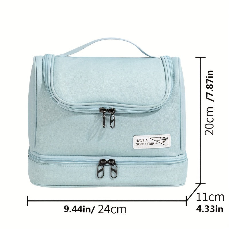 Large Capacity Cosmetic Bag Double Layer Toiletry Organizer