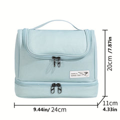 Large Capacity Cosmetic Bag Double Layer Toiletry Organizer