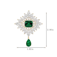 Zircon Crystal Corsage Scarf Clips Brooches Pins Safety Pin Women Girls