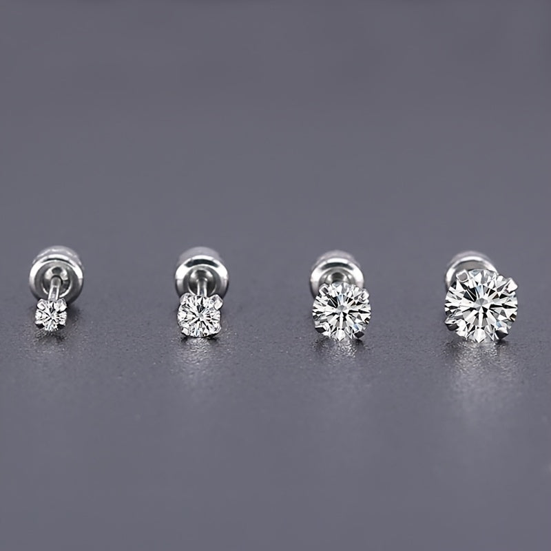 Titanium Steel Clean Zircon Earrings for Men