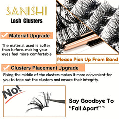 72pcs Cluster Lashes Extra Slender 8-16mm False Eyelashes DIY Natural Look