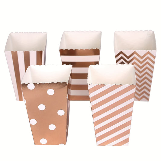 12pcs Festive Rose Popcorn Boxes - Stylish Candy and Snack Containers