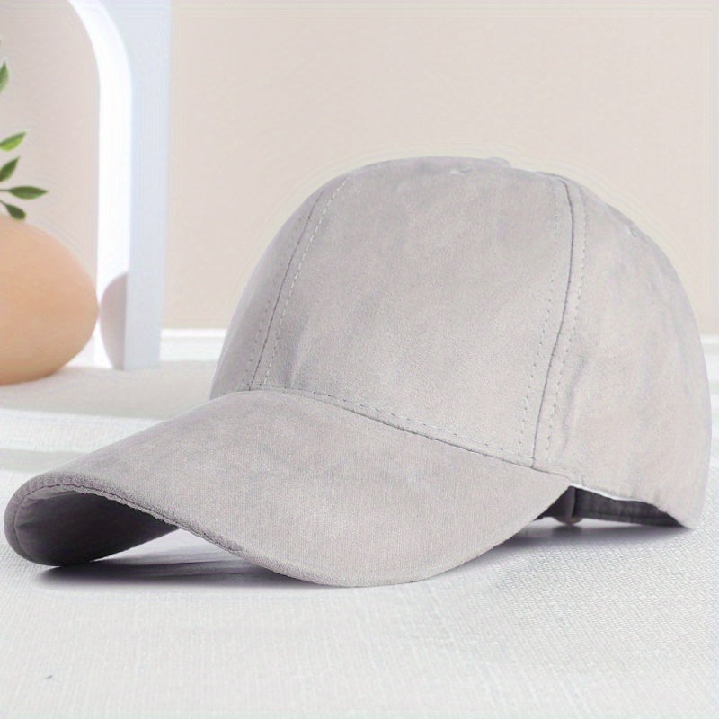 Vintage Suede Baseball Cap Solid Unisex Waterproof Dad Hats Casual