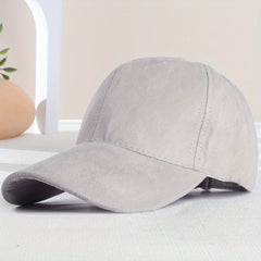 Vintage Suede Baseball Cap Solid Unisex Waterproof Dad Hats Casual