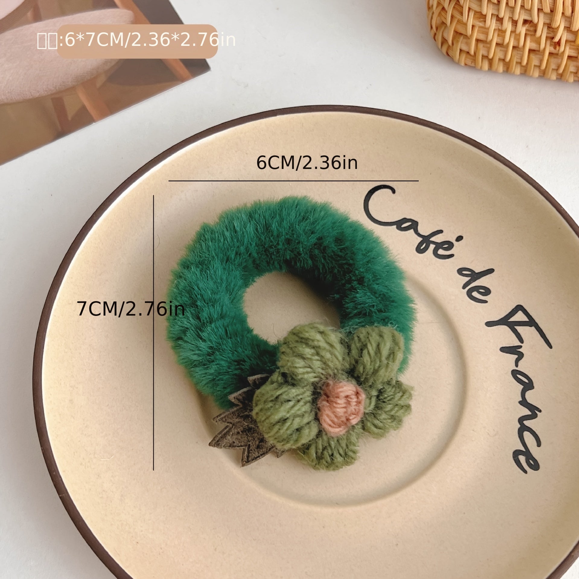2 Pcs Fluffy Knitted Flowers Hair Tie Hair Rope for Girls