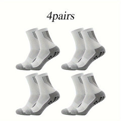 4 Pairs Non Slip Football Socks Striped Soccer Socks
