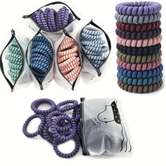 10pcs Spiral Hair Tie Holographic Hair Rope Elastic Hair Ring Y2K