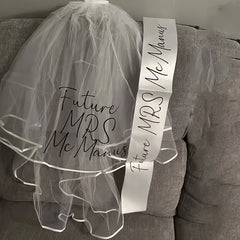 Bridal Veil Set with Personalized Name & Date