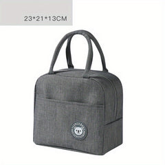 Bear Pattern Insulated Lunch Bag Waterproof Portable School Office Fresh Food