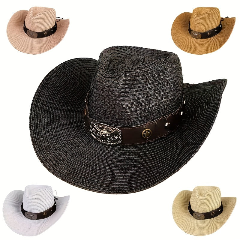 Breathable Sunshade Bison Cowboy Hat for Outdoor Activities